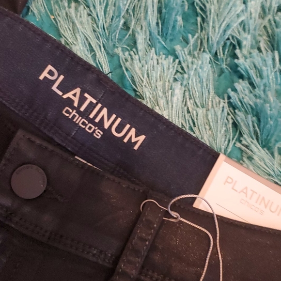 nwt women's chico's black coating jegging jean - Picture 3 of 6